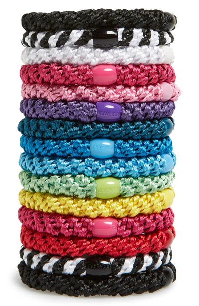 L Erickson Grab & Go Set Of 15 Ponytail Holders In Carnival