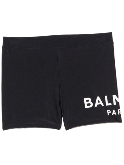 Balmain Teen Logo-print Swim Shorts In White