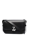 Zadig & Voltaire Zv Initiale Leather Cross-body Bag In Black