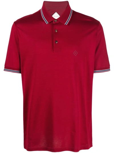 Pal Zileri Contrasting-trim Polo Shirt In Red