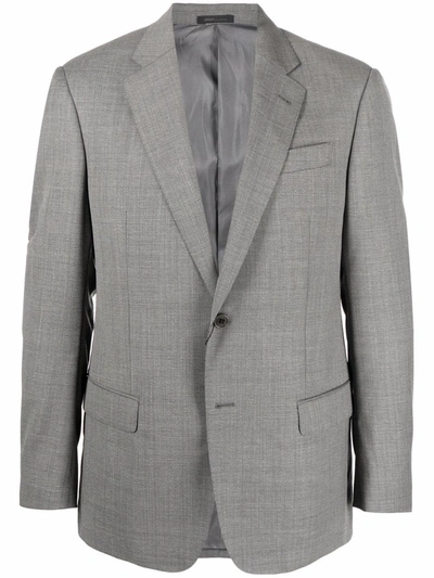 Armani Collezioni Men's Regular-fit Textured Virgin Wool-blend Suit In Grey