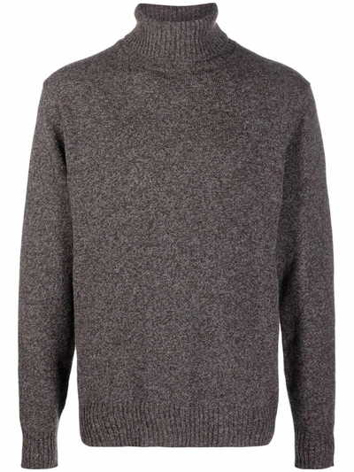 Roberto Collina Roll-neck Knit Jumper In Brown