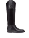 FENDI KARLIGRAPHY KNEE-HIGH LEATHER BOOTS