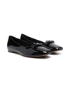 DOLCE & GABBANA BOW-DETAIL BALLERINA SHOES