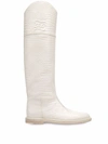 FENDI KARLIGRAPHY CROC-EFFECT KNEE-HIGH BOOTS