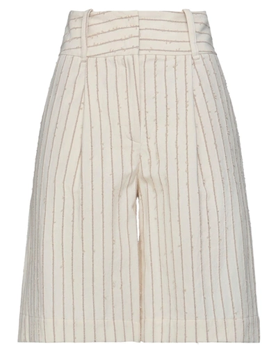 Federica Tosi Woman Shorts & Bermuda Shorts Ivory Size 8 Cotton, Polyester, Polyamide, Acetate, Poly In White