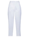 Merci .., Woman Pants White Size 10 Cotton, Elastane