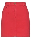 Alberta Ferretti Denim Skirts In Red