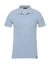 Drumohr Polo Shirts In Sky Blue