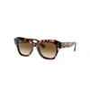 Ray Ban State Street Fleck Light Brown Gradient Square Unisex Sunglasses Rb2186 133451 49 In Pink Havana