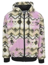 Msgm Geometric Print Hooded Jacket In Multicolor