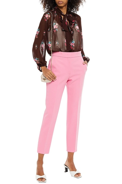 Msgm Crepe Slim-leg Trousers In Black