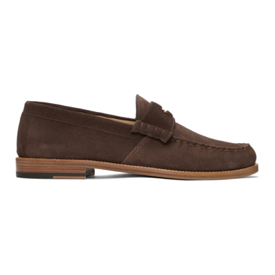 Rhude Brown Suede Penny Loafers