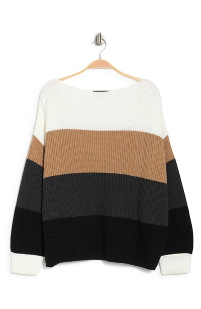French Connection Millie Mozart Stripe Knit Sweater In Neutral Multi