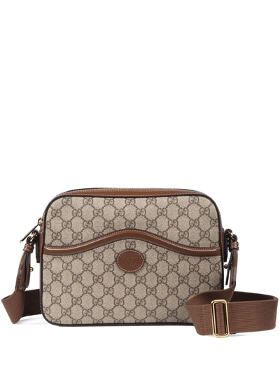 Gucci Messenger Bag With Interlocking G In Beige