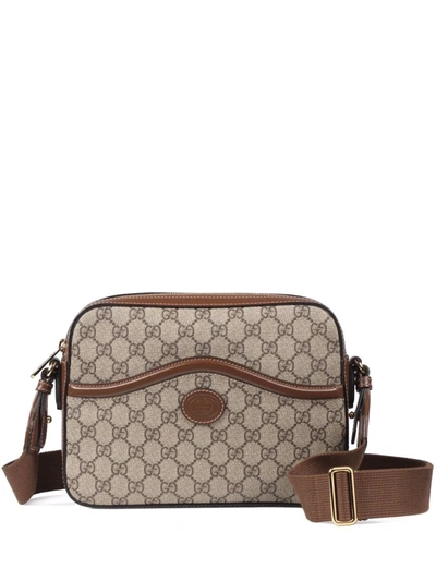 Gucci Messenger Bag With Interlocking G In Neutrals