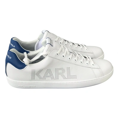 Pre-owned Karl Lagerfeld Leather Low Trainers In White