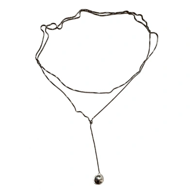 Pre-owned Bottega Veneta Silver Long Necklace
