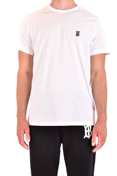 Burberry Parker  Cotton Tshirt With Monogram In White