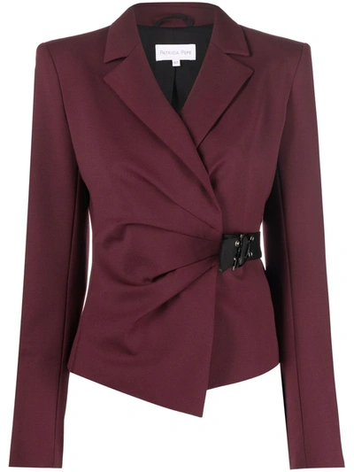 Patrizia Pepe Asymmetric-wrap Blazer In Rot