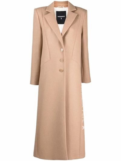 Patrizia Pepe Full-length Single-breasted Coat In Braun