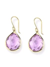 Ippolita 18kt Yellow Gold Rock Candy Amethyst Teardrop Earrings In Pink/gold