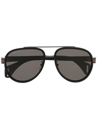 Gucci Tinted Pilot-frame Sunglasses In Black