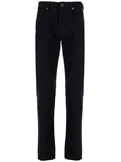 Emporio Armani Mid-rise Straight-leg Jeans In Blue