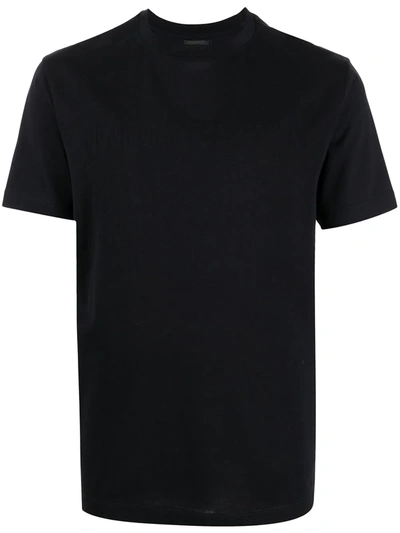 Emporio Armani Round Neck Short-sleeved T-shirt In Black