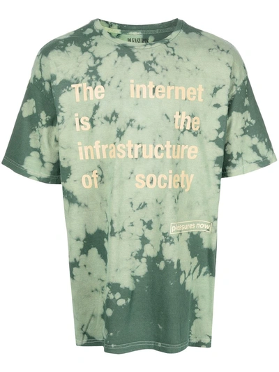 Pleasures Slogan-print Tie-dye T-shirt In Grün