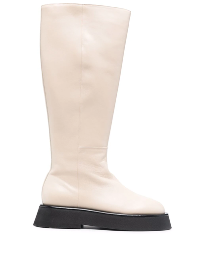 Wandler Chunky Knee-length Leather Boots In Pink