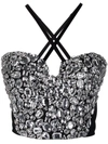 Dolce & Gabbana Crystal-embellished Cropped Top In Schwarz