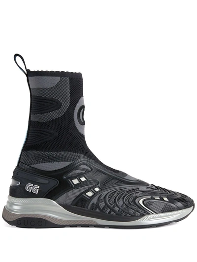 Gucci Ultrapace Sock-style Sneakers In Schwarz