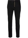 Dondup Koons Cropped Button-fly Trousers In Black