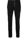 Dondup Black Carmen Slim Chino Trousers In Schwarz