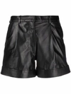 Manokhi Jett High-waisted Leather Shorts In Schwarz