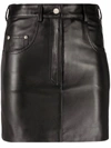 MANOKHI FIVE-POCKET LEATHER MINI SKIRT