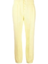 Helmut Lang Logo-embroidered Buttoned Track Pants In Gelb