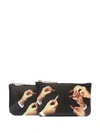 Seletti Graphic-print Textured Wallet In Schwarz