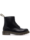 Dr. Martens' 1460 Lace-up Combat Boots In Smooth Leather In Schwarz