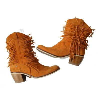 Pre-owned Cuplé Western Boots In Camel