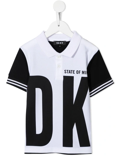 Dkny Kids' White T-shirt For Girl With Logo