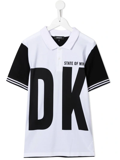 Dkny Teen Logo-print Polo Shirt In White