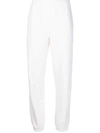 Re/done 80s Tapered High-rise Cotton-fleece Jogging Bottoms In White