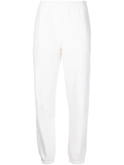 Re/done 80s Tapered High-rise Cotton-fleece Jogging Bottoms In Vintage White