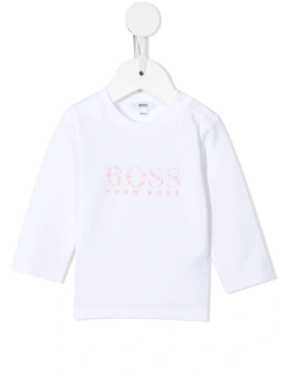 Bosswear Babies' Paw-print Logo T-shirt In White