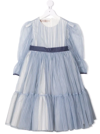 La Stupenderia Kids' Bow-fastening Tulle Dress In Red
