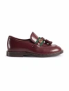 GUCCI WEB TRIM LEATHER LOAFERS
