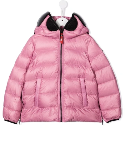 Ai Riders On The Storm Young Kids' Pom Pom Detail Puffer Jacket In Pink