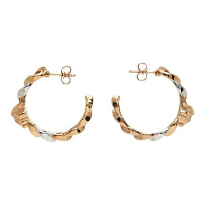 Versace Silver & Gold Medusa Chain Earrings In Kvop Gold Palladium